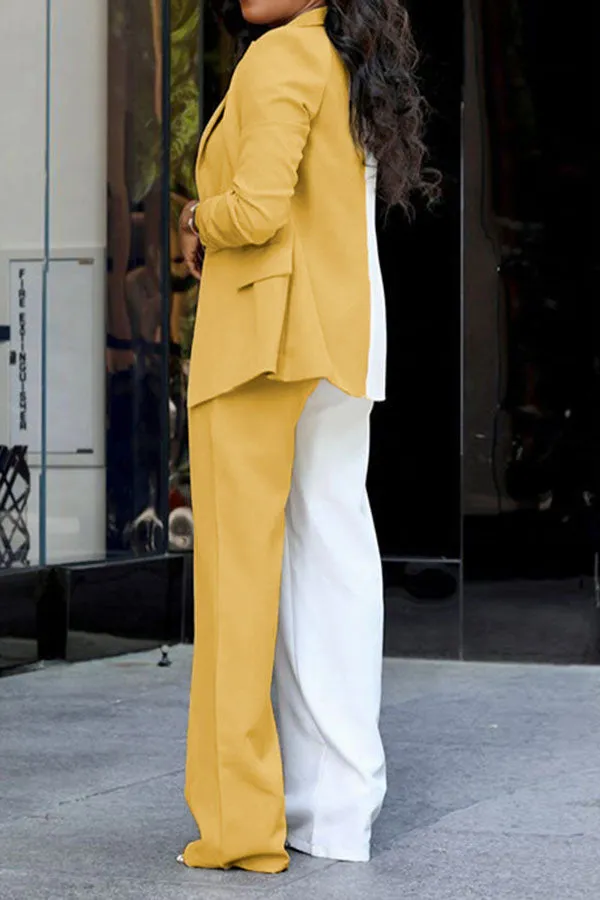 Hit Color Classic Pant Suit