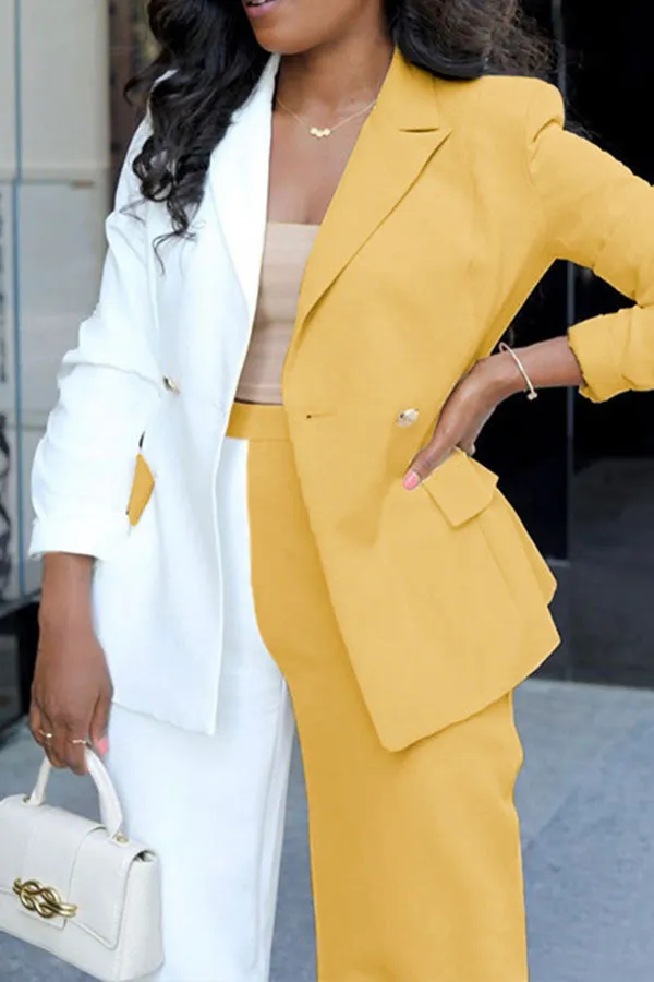 Hit Color Classic Pant Suit