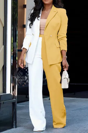 Hit Color Classic Pant Suit