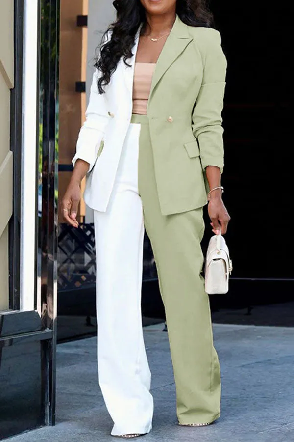 Hit Color Classic Pant Suit