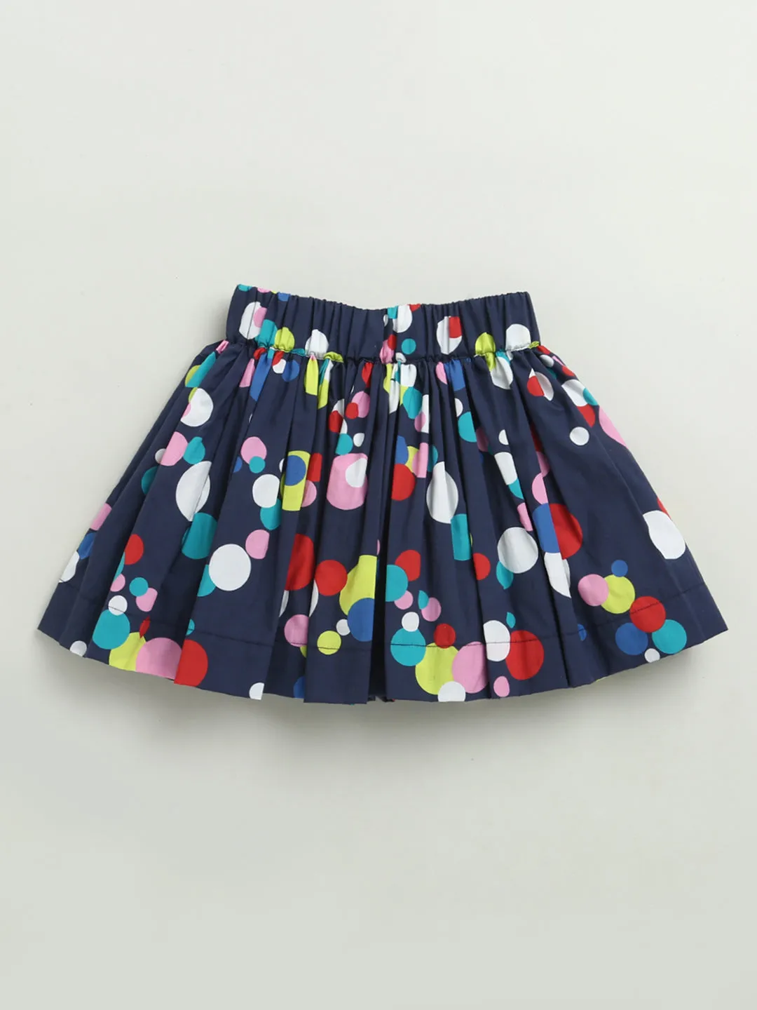 HOLI PICHKARI PRINT T-SHIRT WITH BLUE SKIRT FOR GIRLS