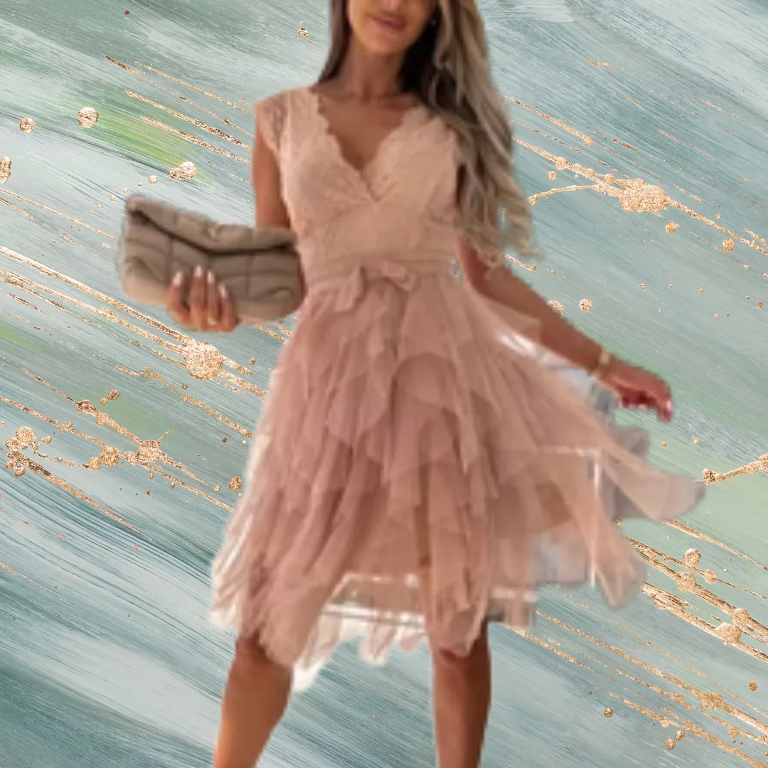 Infinite Beauty Lace Tulle Midi Dress