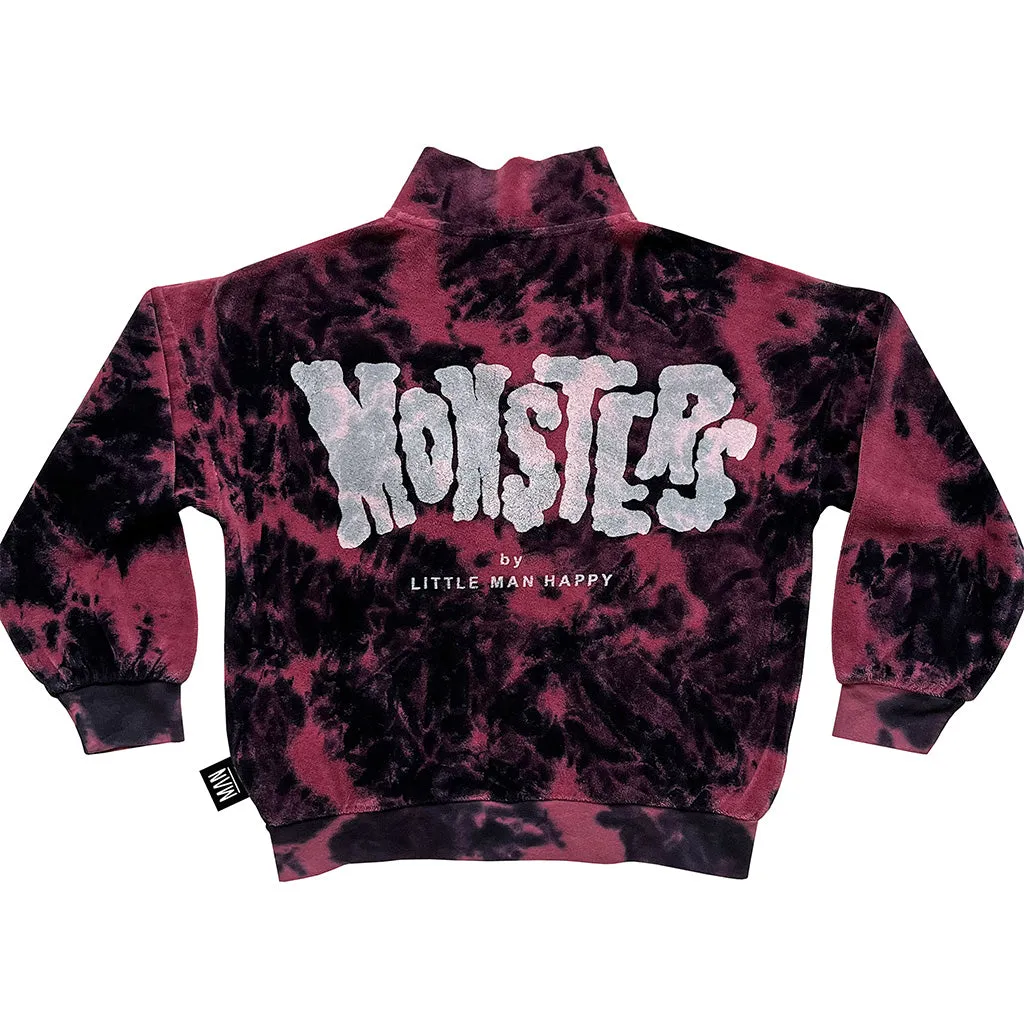 Jacket Zip Tie Dye Maroon Monsters