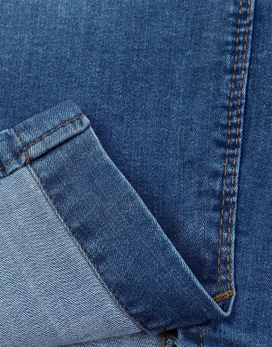 Ladies Jeans Skirt-Blue