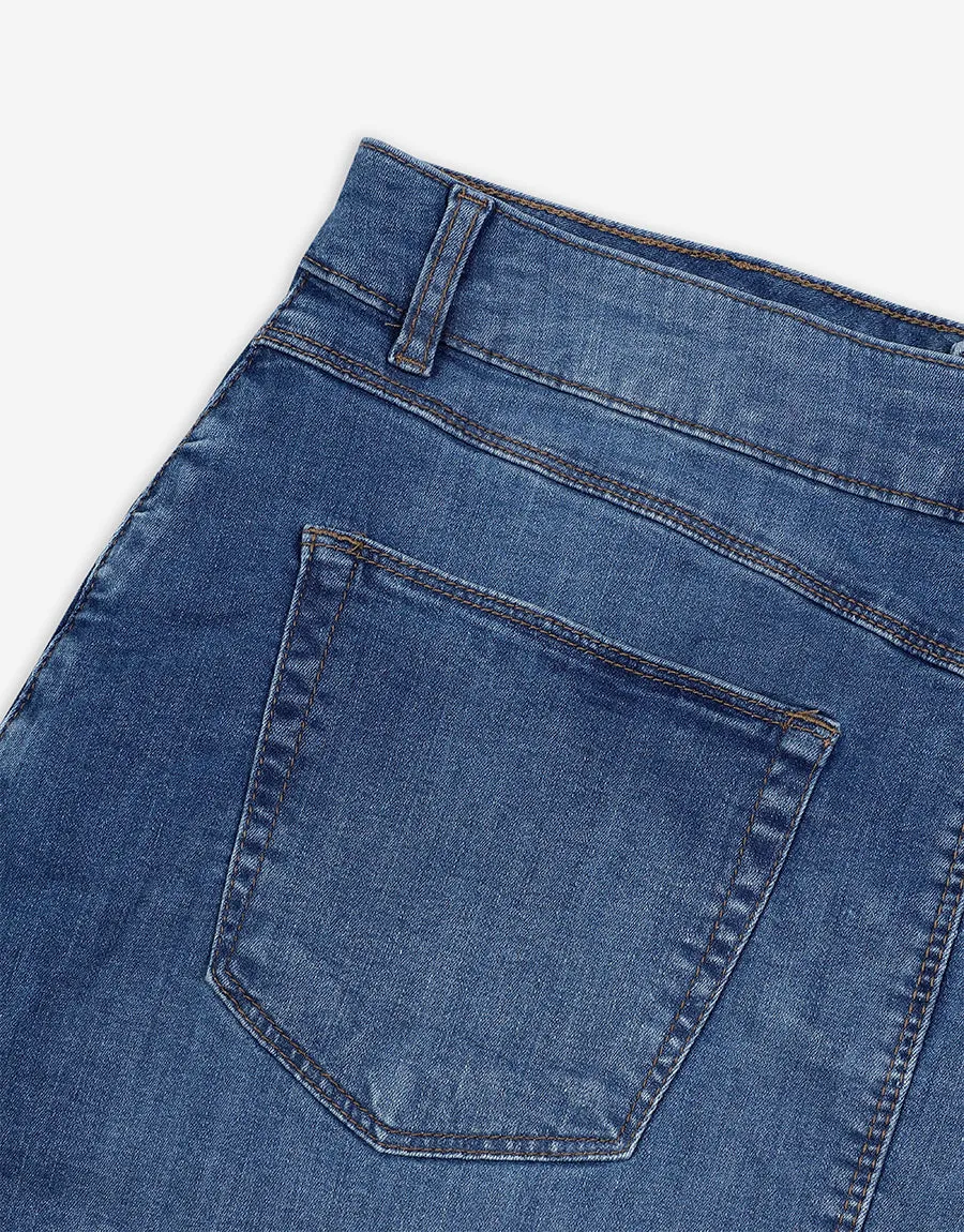 Ladies Jeans Skirt-Blue