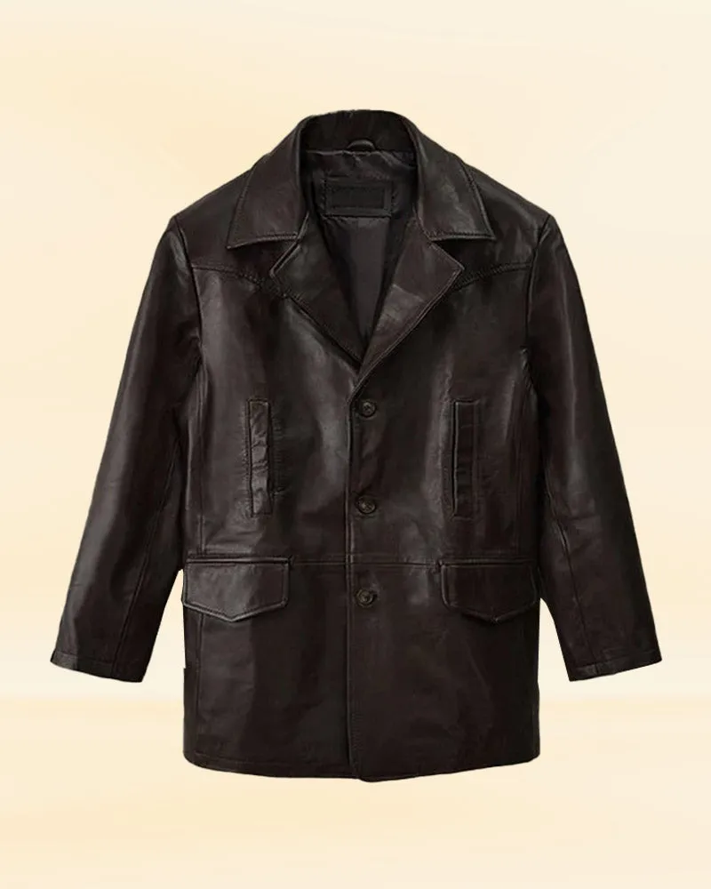 LEATHER TRENCH COAT WORN BY AARON ECKHART IN LOVE HAPPENS | AARON ECKHART LEATHER TRENCH COAT