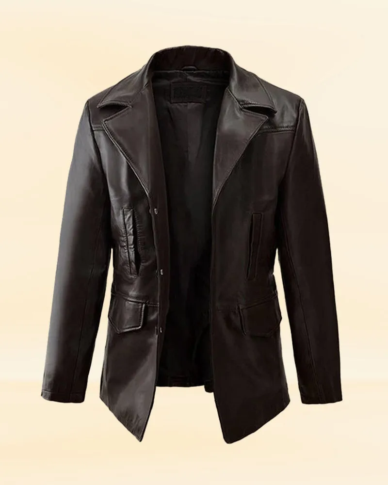 LEATHER TRENCH COAT WORN BY AARON ECKHART IN LOVE HAPPENS | AARON ECKHART LEATHER TRENCH COAT