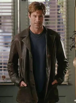 LEATHER TRENCH COAT WORN BY AARON ECKHART IN LOVE HAPPENS | AARON ECKHART LEATHER TRENCH COAT
