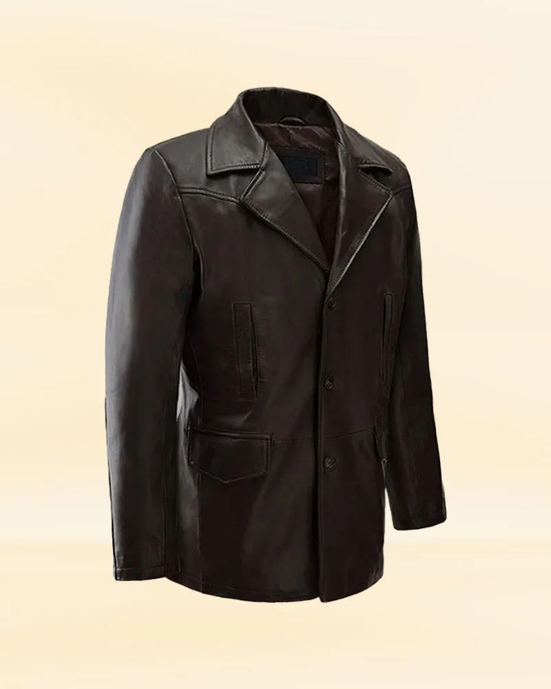 LEATHER TRENCH COAT WORN BY AARON ECKHART IN LOVE HAPPENS | AARON ECKHART LEATHER TRENCH COAT