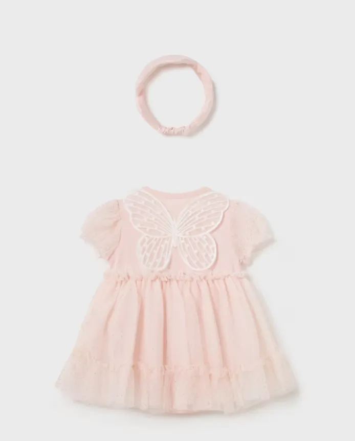 Light Pink Tulle Dress with Crown