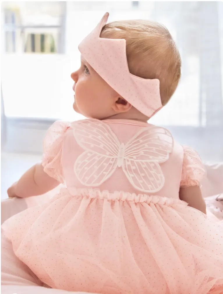 Light Pink Tulle Dress with Crown