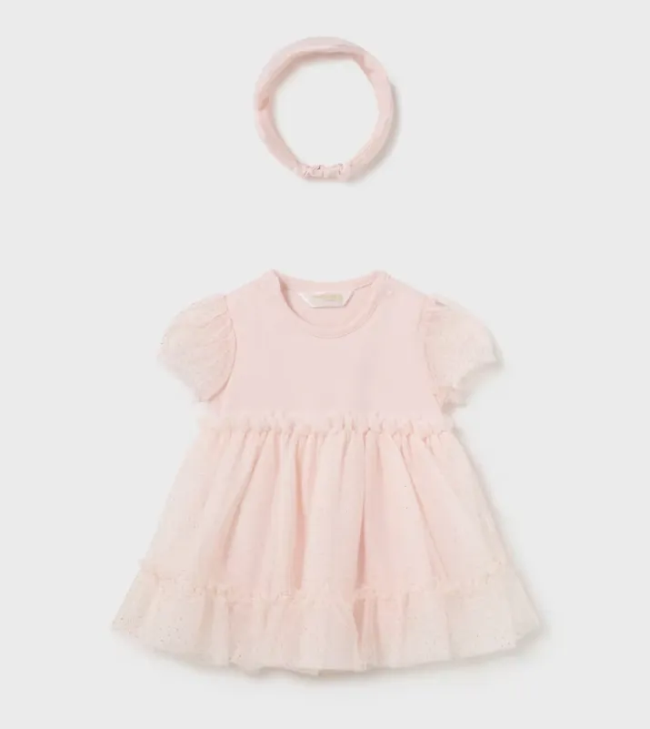 Light Pink Tulle Dress with Crown