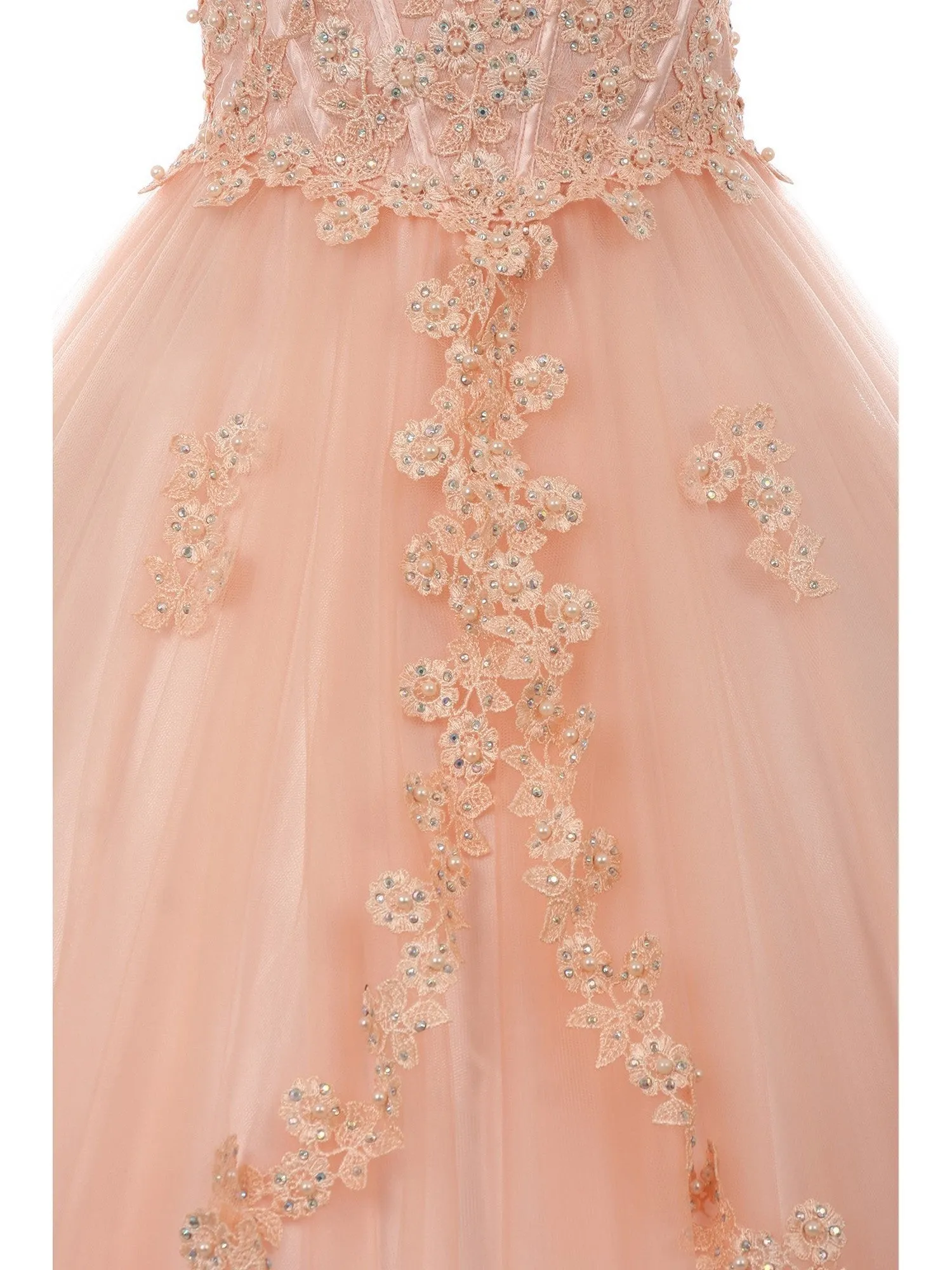 Little Girls Blush Dazzling Rhinestone Pearls Halter Neck Pageant Dress 2-6