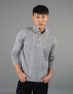 Lt Grey High Neck Pullover Sweater