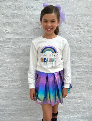 Metallic Bow Ombre Mini Skirt