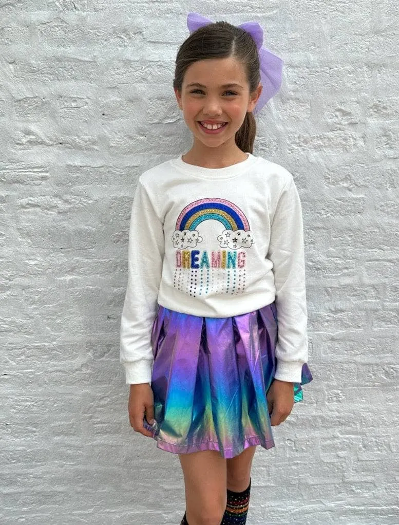 Metallic Bow Ombre Mini Skirt