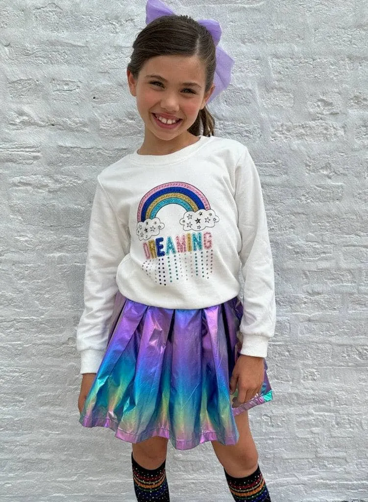 Metallic Bow Ombre Mini Skirt