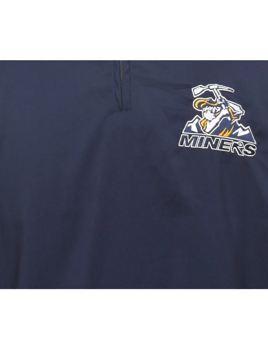 Navy Miners Quarter-Zip Nylon Jacket - M