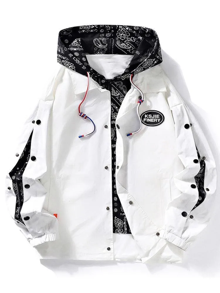 Paisley False Two piece Jackets Casual Streetwear