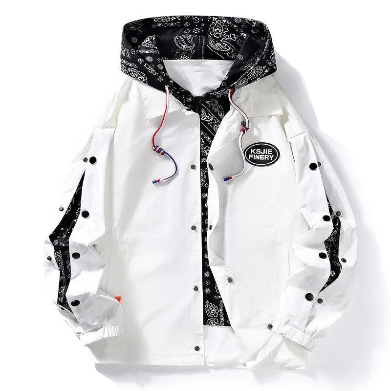 Paisley False Two piece Jackets Casual Streetwear