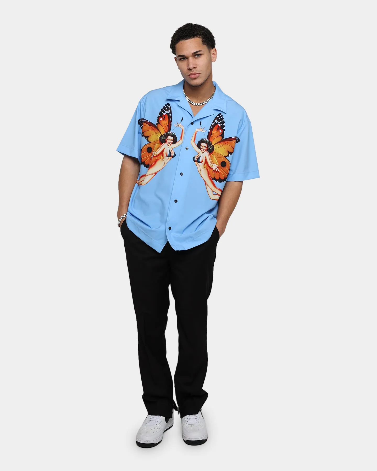 Playboy By CK Butterfly Party Shirt Baby Blue