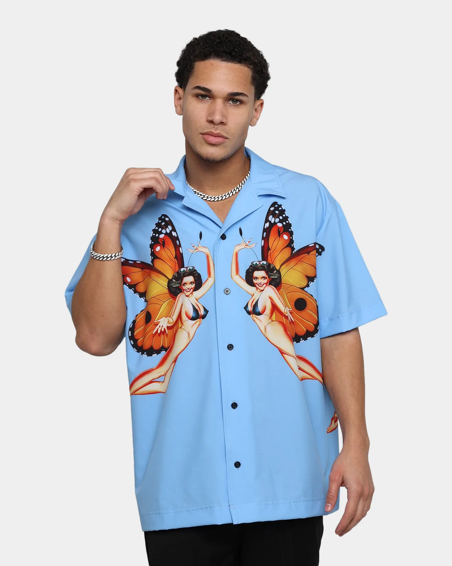 Playboy By CK Butterfly Party Shirt Baby Blue