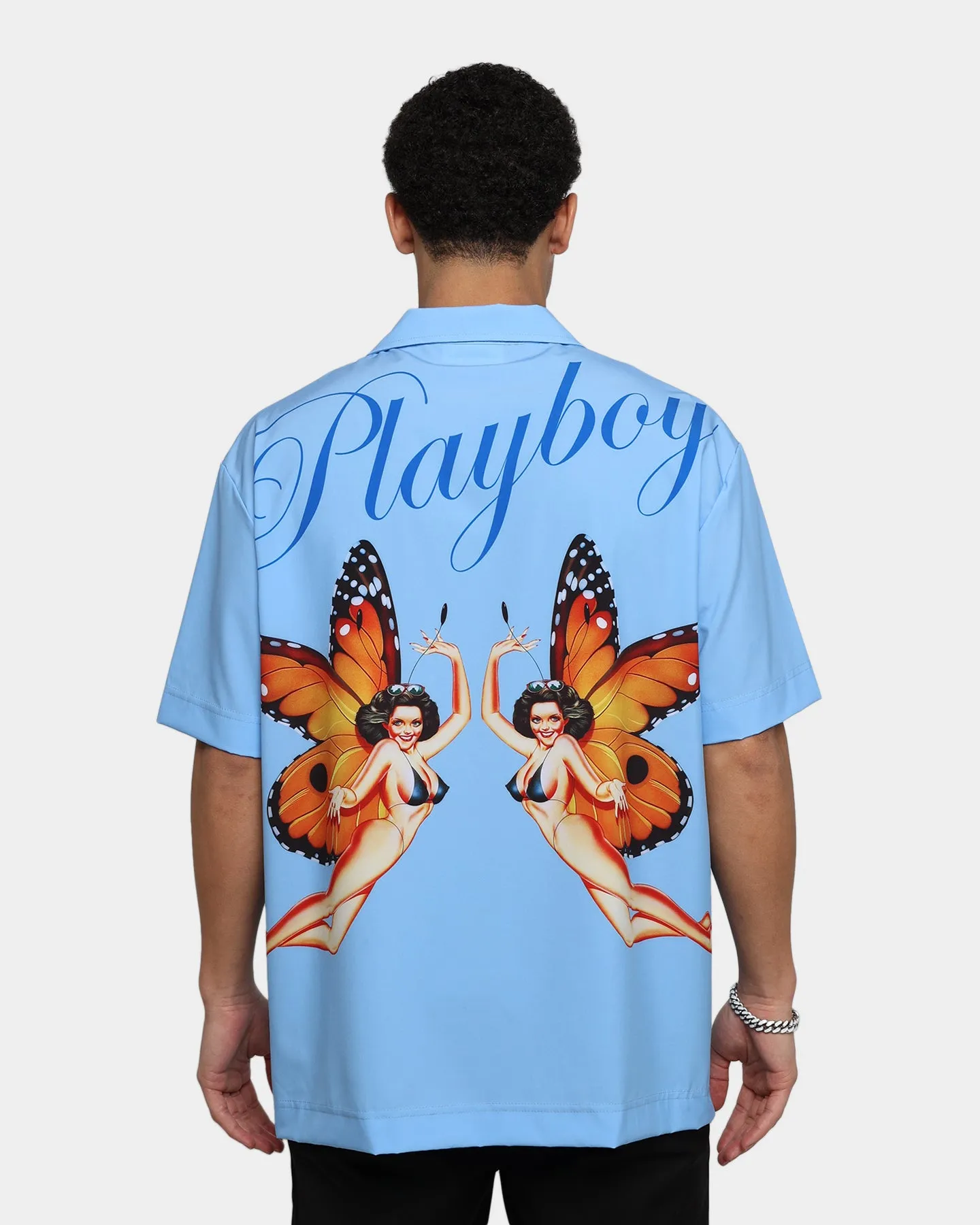 Playboy By CK Butterfly Party Shirt Baby Blue