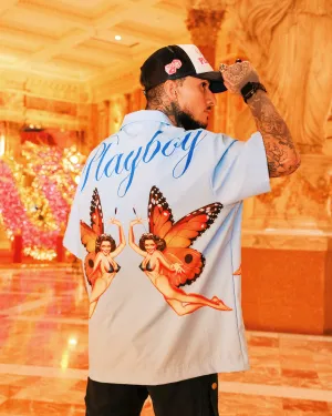 Playboy By CK Butterfly Party Shirt Baby Blue