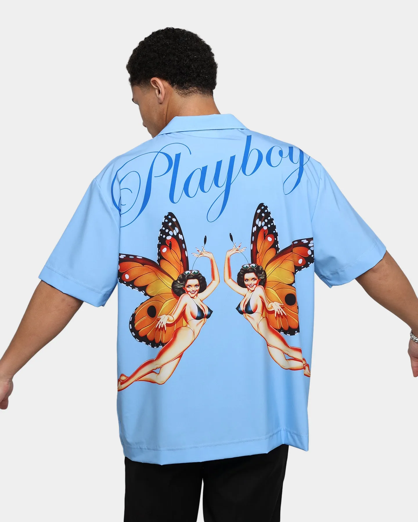 Playboy By CK Butterfly Party Shirt Baby Blue