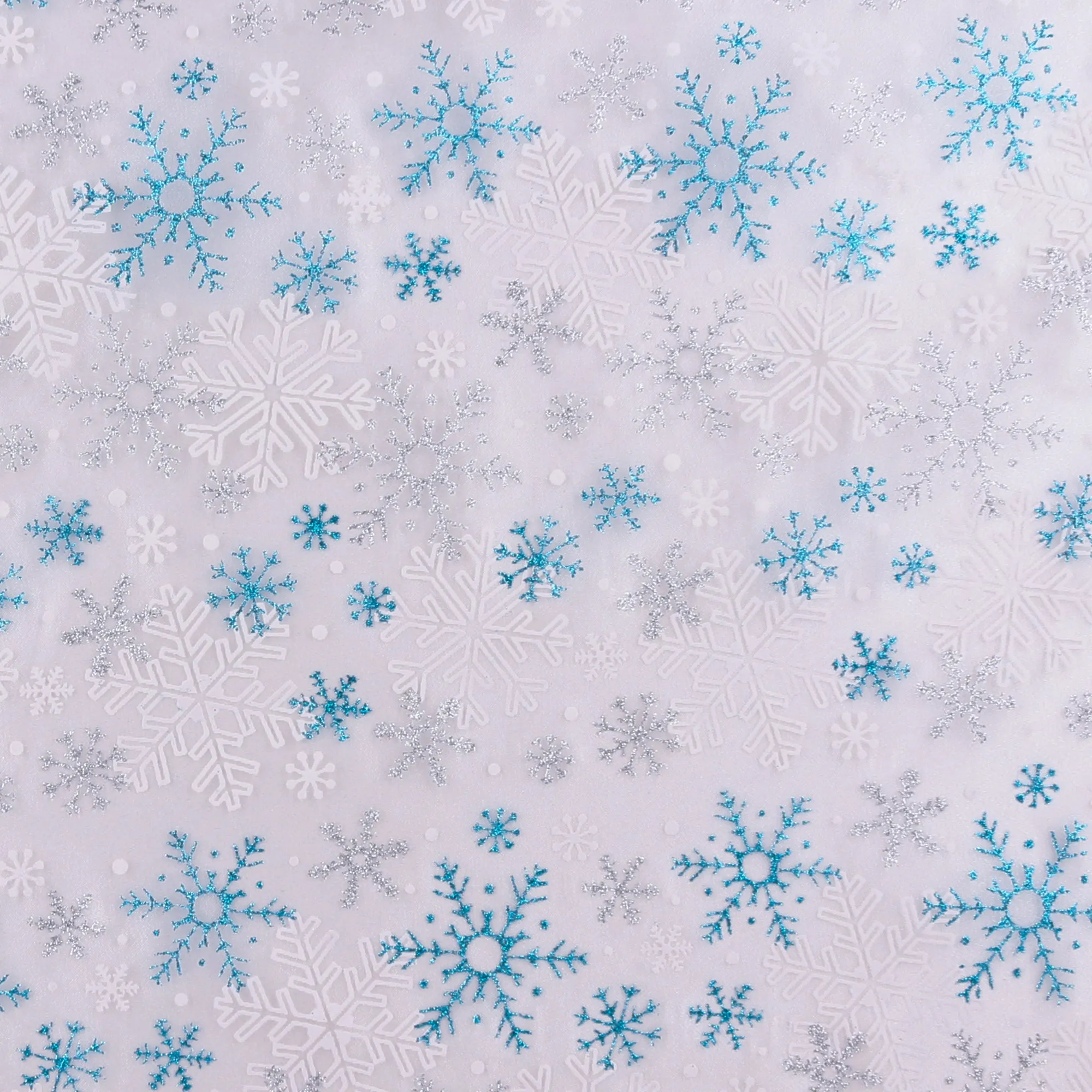 Printed Organza - GLITTER - 002 - Blue