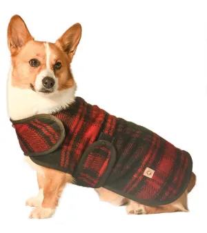 Red and Black Plaid Blanket Dog Coat