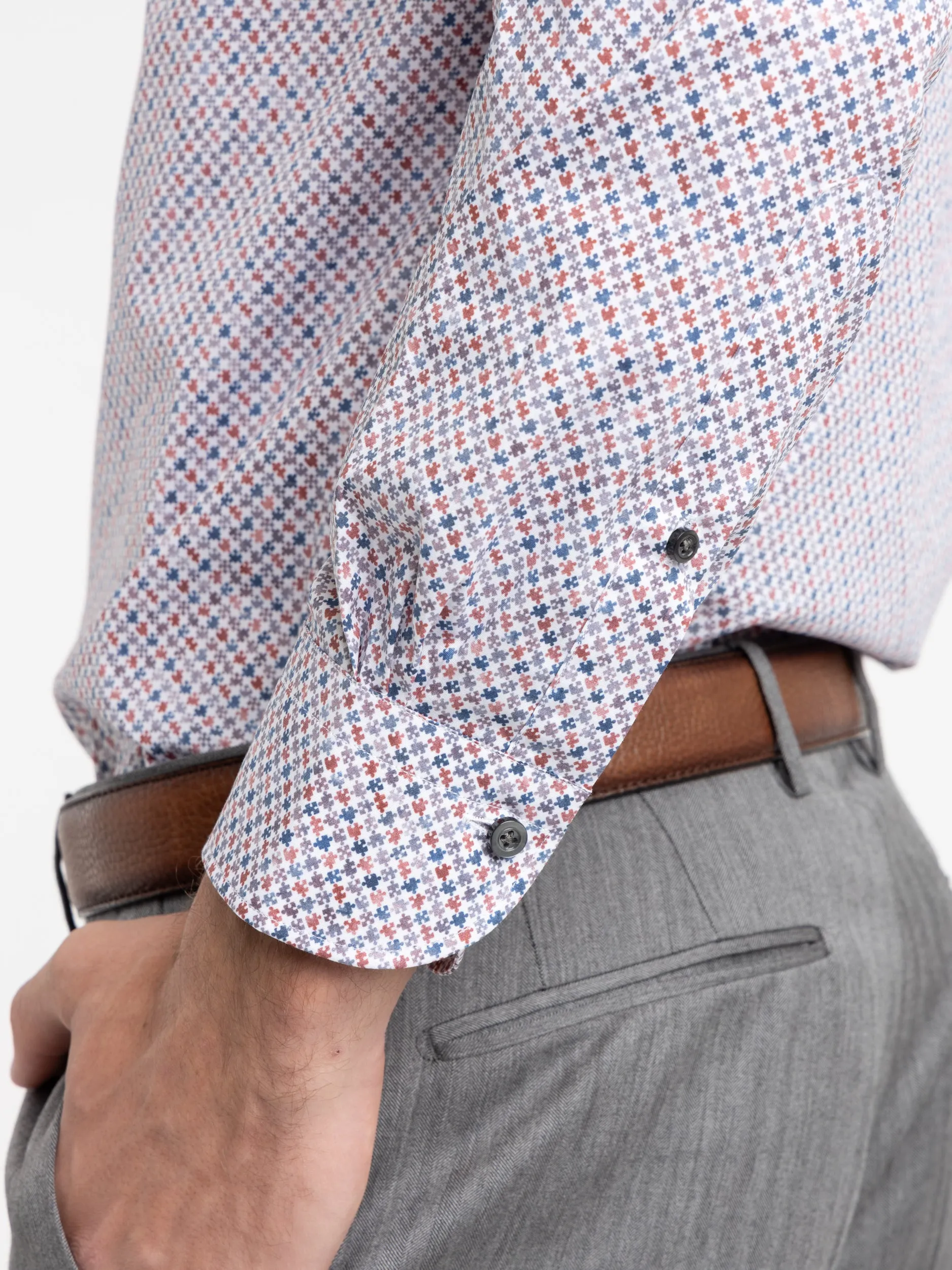 Red Puzzle Modern Fit Shirt