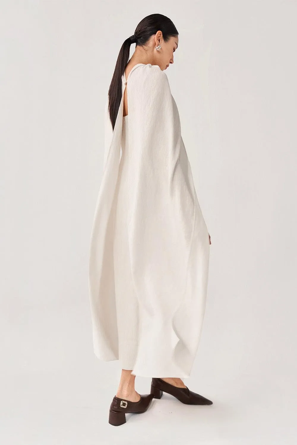Roise A-line Sleeveless Ribbed Burlap Midi Dress