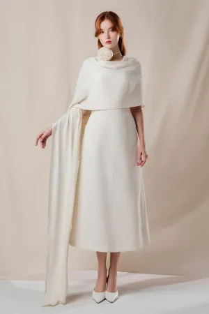 Roise A-line Sleeveless Ribbed Burlap Midi Dress