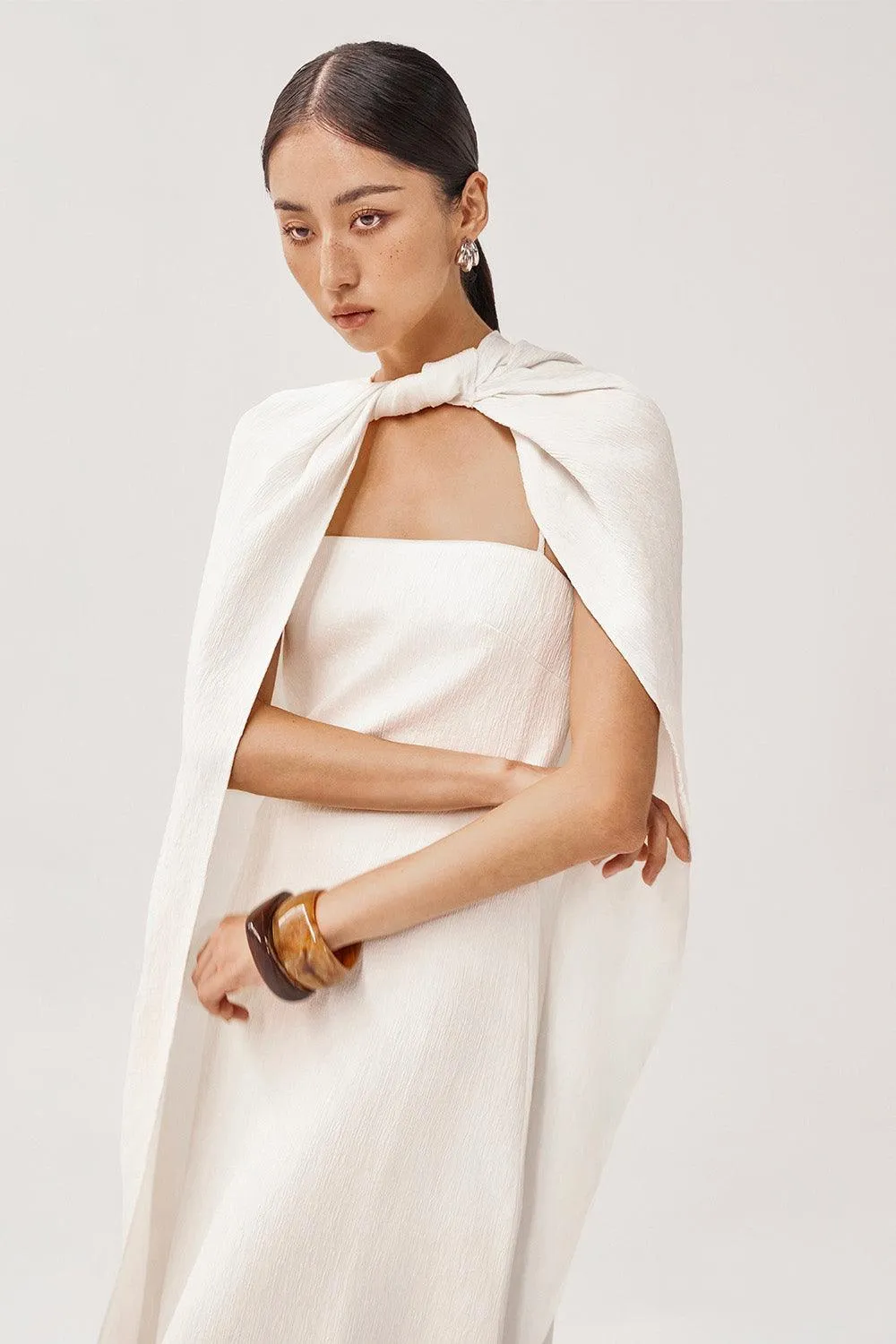 Roise A-line Sleeveless Ribbed Burlap Midi Dress