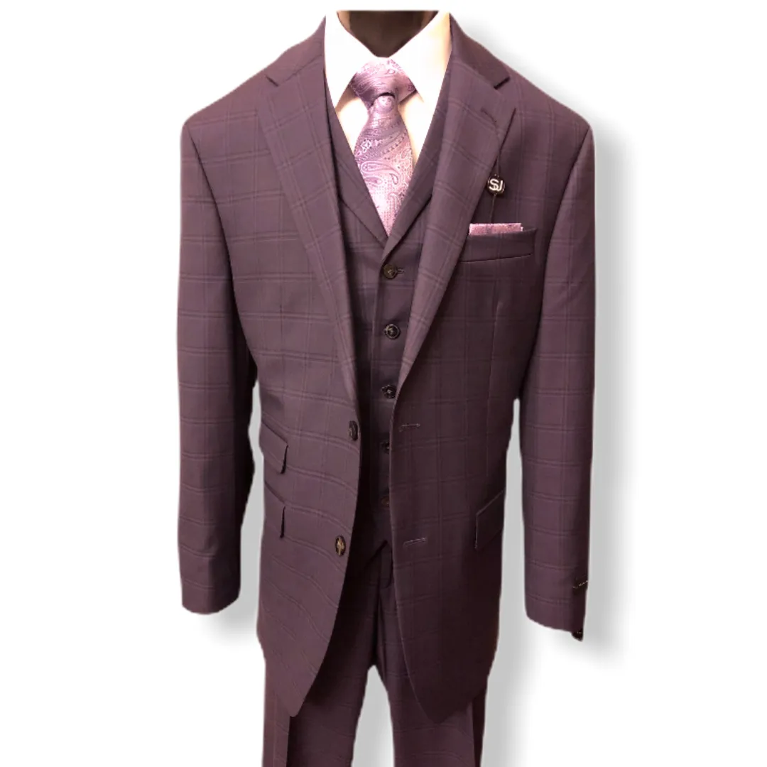Sean John 3pc. Plaid Suit