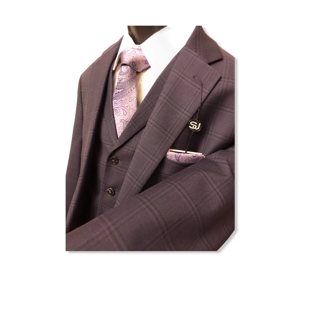Sean John 3pc. Plaid Suit