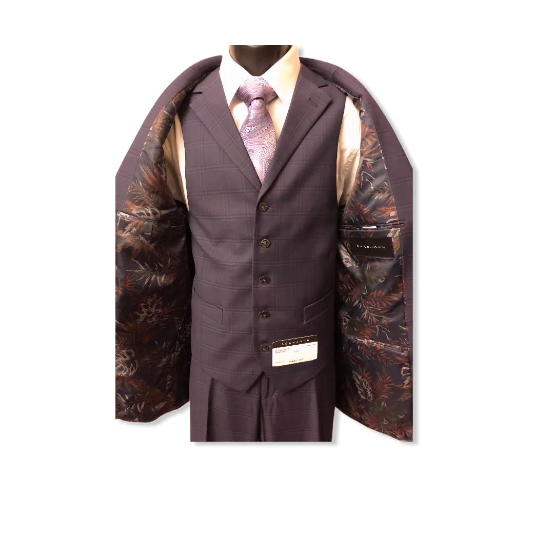 Sean John 3pc. Plaid Suit