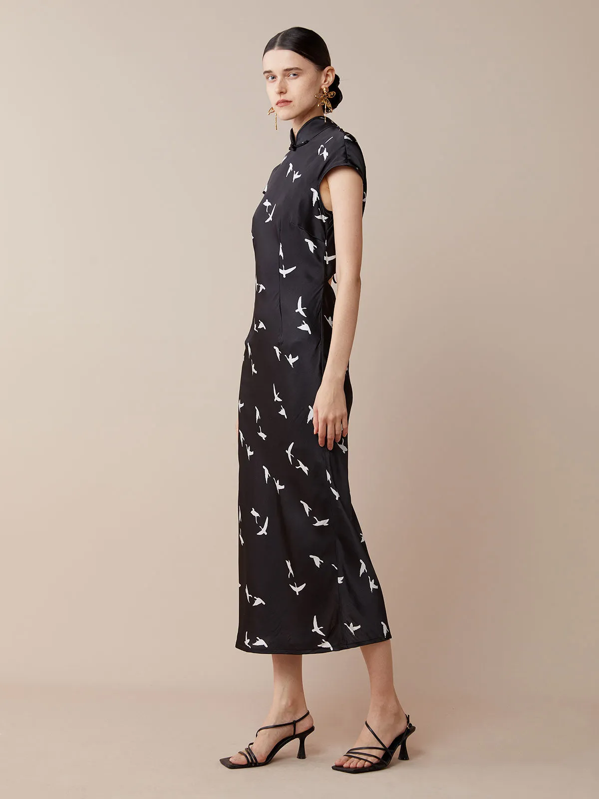 SILKINC Swan Goose Backless Cheongsam (Swan Cheongsam)