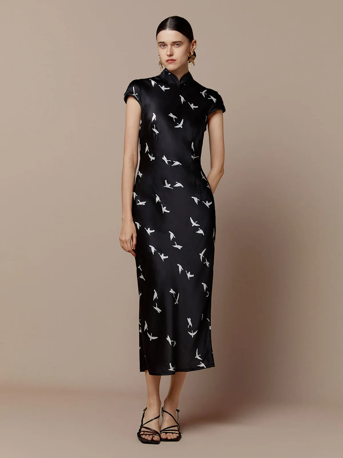 SILKINC Swan Goose Backless Cheongsam (Swan Cheongsam)