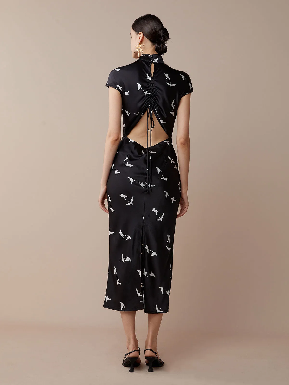 SILKINC Swan Goose Backless Cheongsam (Swan Cheongsam)