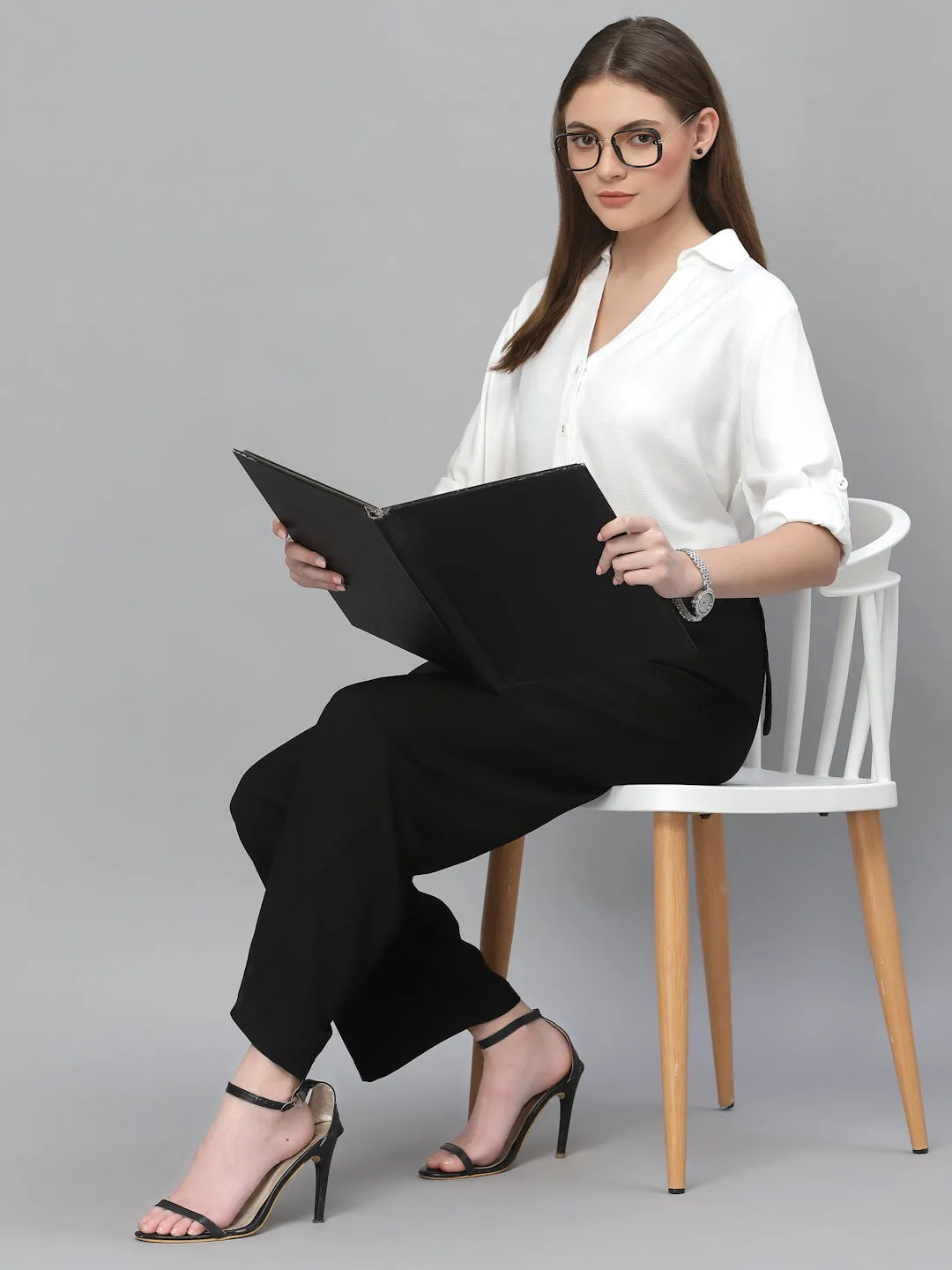 Style Quotient Women White Classic Casual Shirt