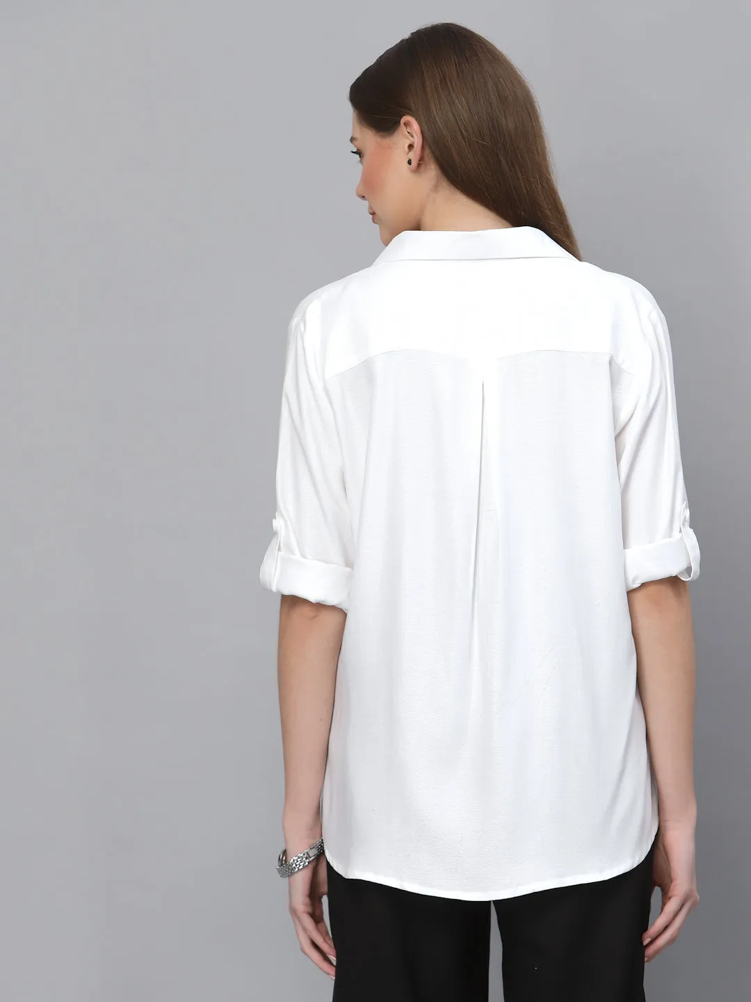 Style Quotient Women White Classic Casual Shirt