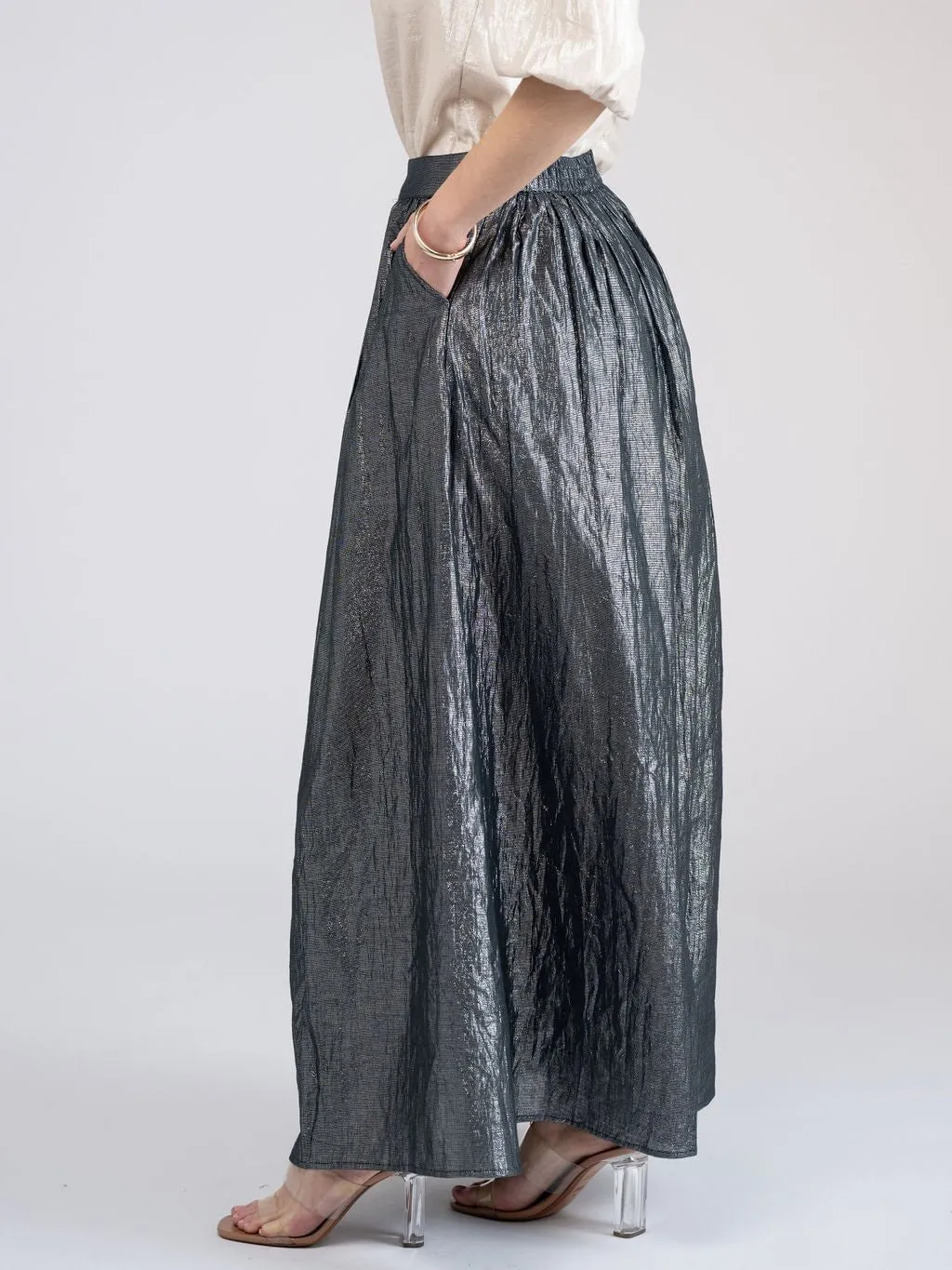 The Avery Skirt | Black Lurex