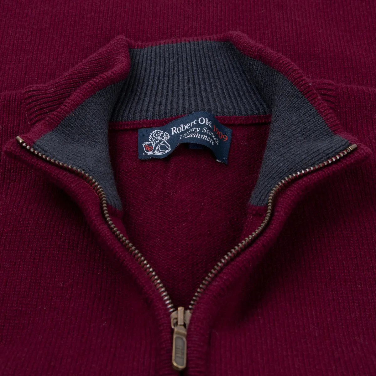 The Barra 4ply Full Zip Cashmere Cardigan - Pompeii Red - Astrakhan