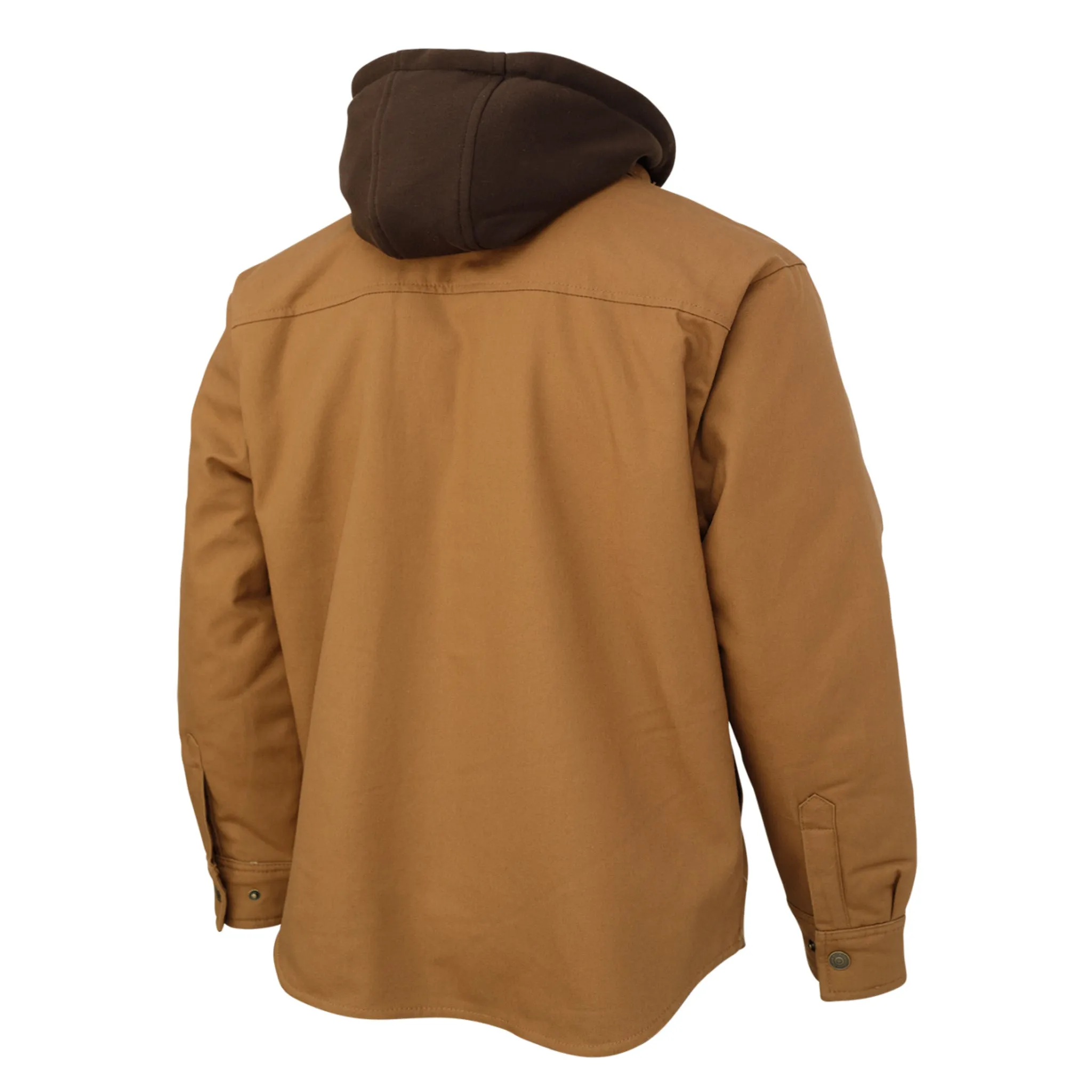 Tough Duck Men's Jac-Shirt WS03 - Sherpa Lined Cotton Duck, Hooded, Front Zip, Durable, Warm, for Outdoor Work, Construction, Agriculture | Sizes S-3XL