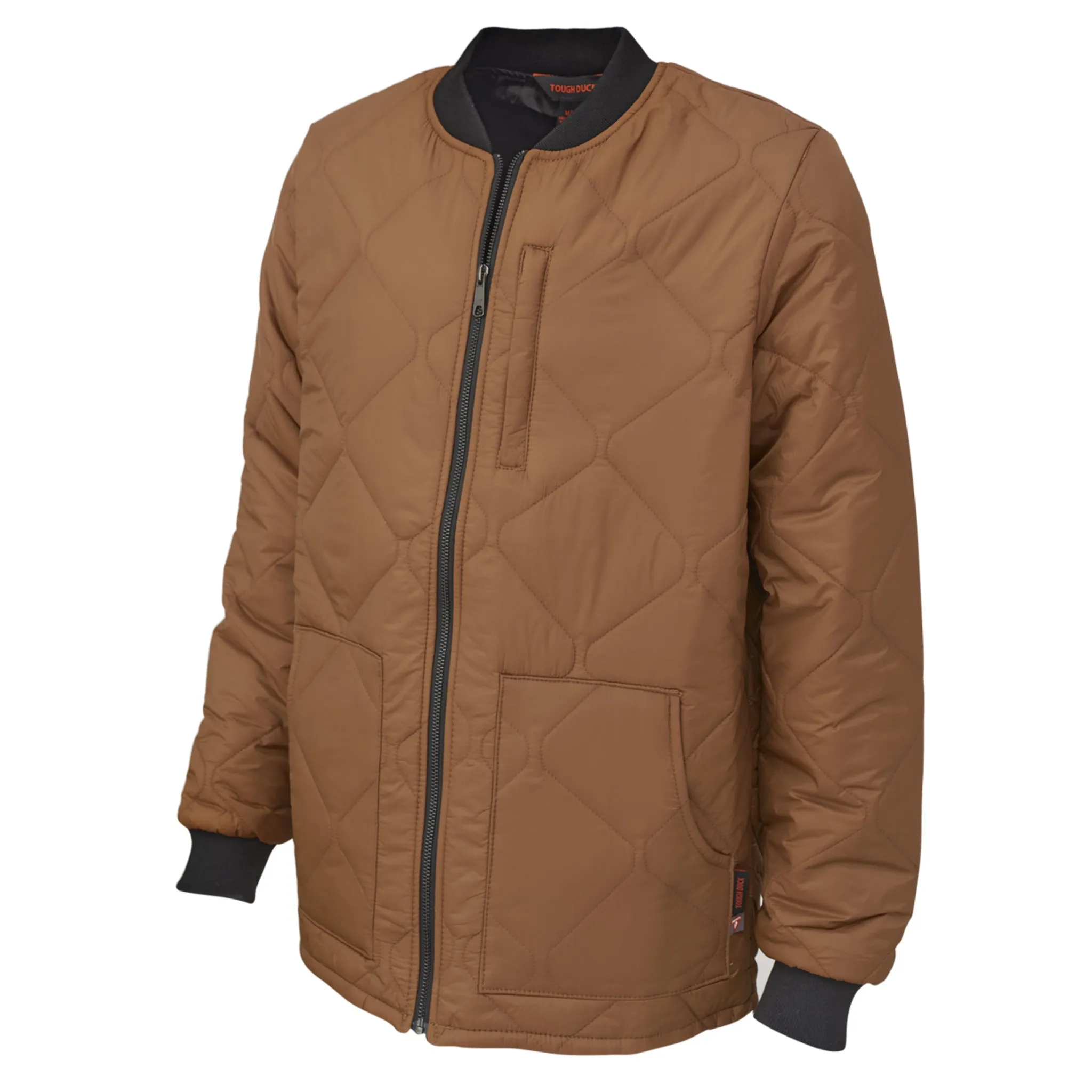 Tough Duck Men's Work Freezer Jacket WJ16 - Quilted Nylon with PrimaLoft® Insulation, Water Repellent, YKK Zip, Pockets, Durable | Sizes S-3XL