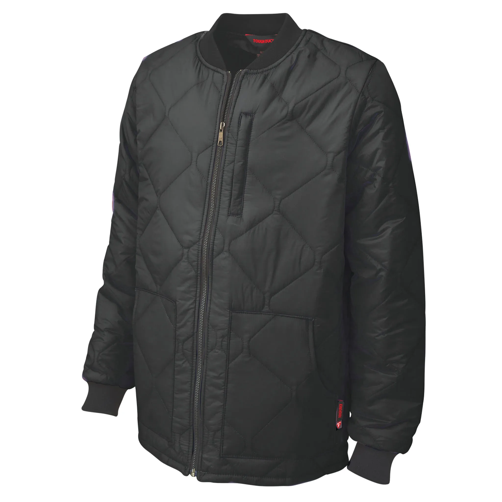 Tough Duck Men's Work Freezer Jacket WJ16 - Quilted Nylon with PrimaLoft® Insulation, Water Repellent, YKK Zip, Pockets, Durable | Sizes S-3XL