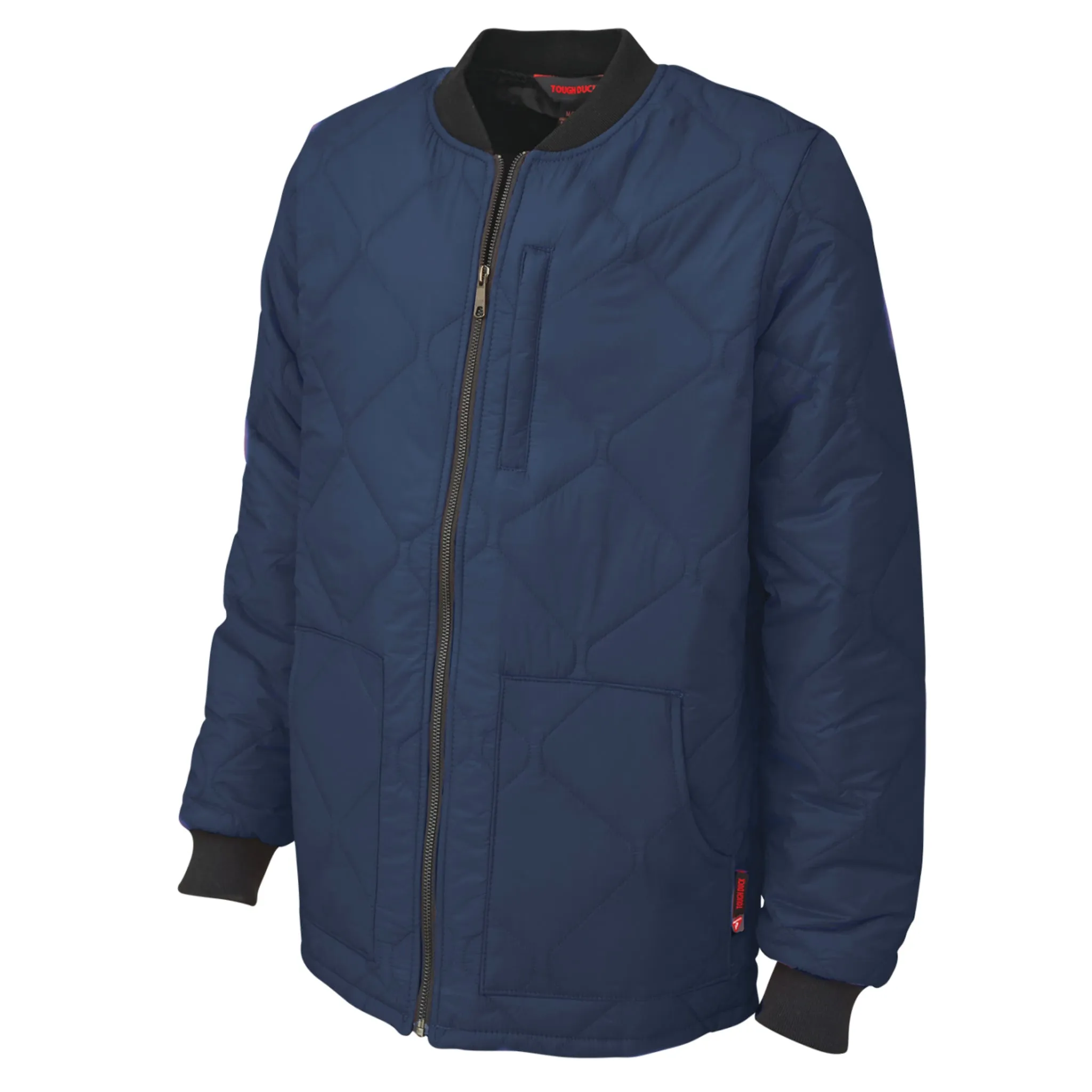 Tough Duck Men's Work Freezer Jacket WJ16 - Quilted Nylon with PrimaLoft® Insulation, Water Repellent, YKK Zip, Pockets, Durable | Sizes S-3XL