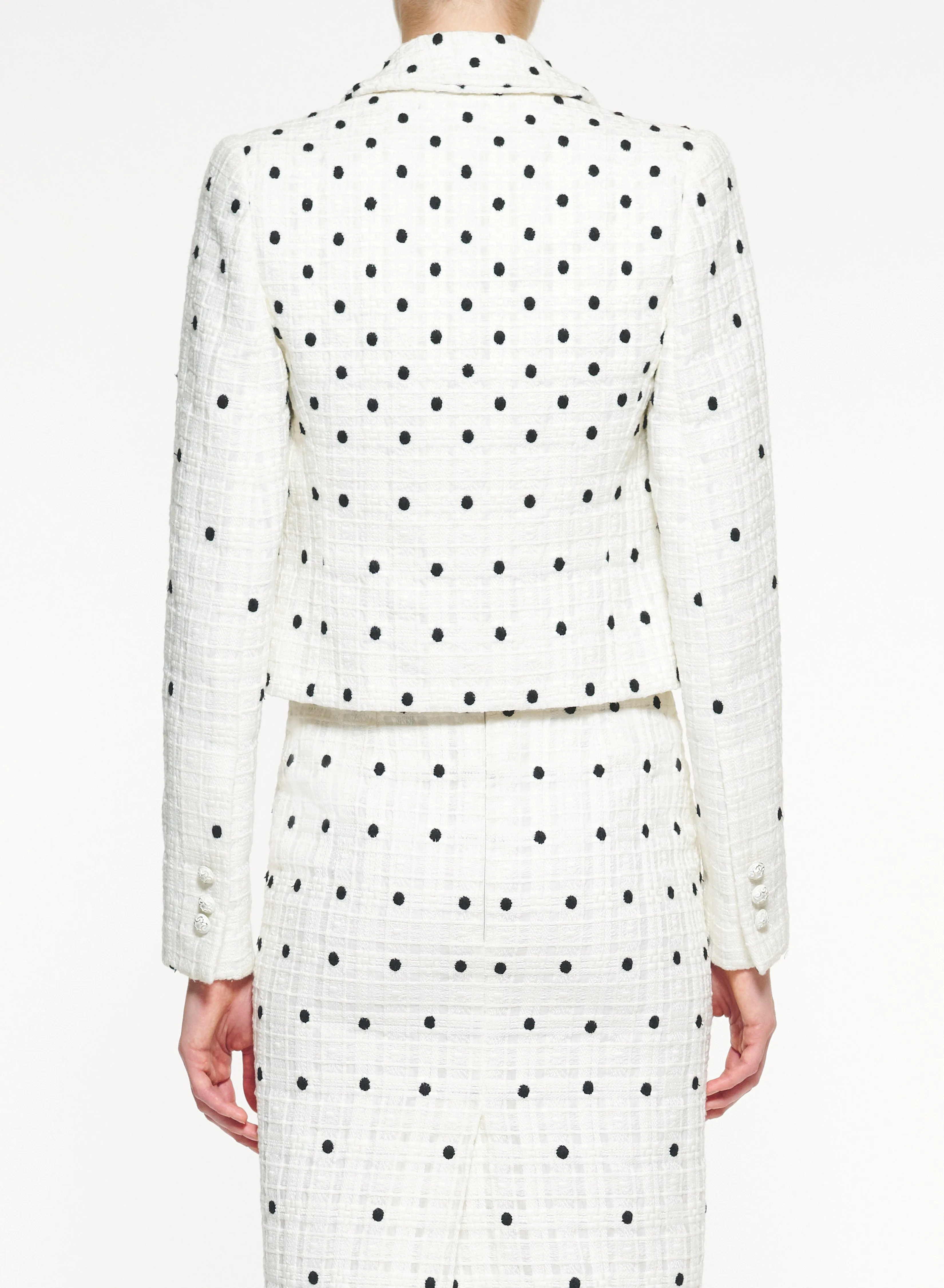 Tweed Effect Moon Dot Jacket